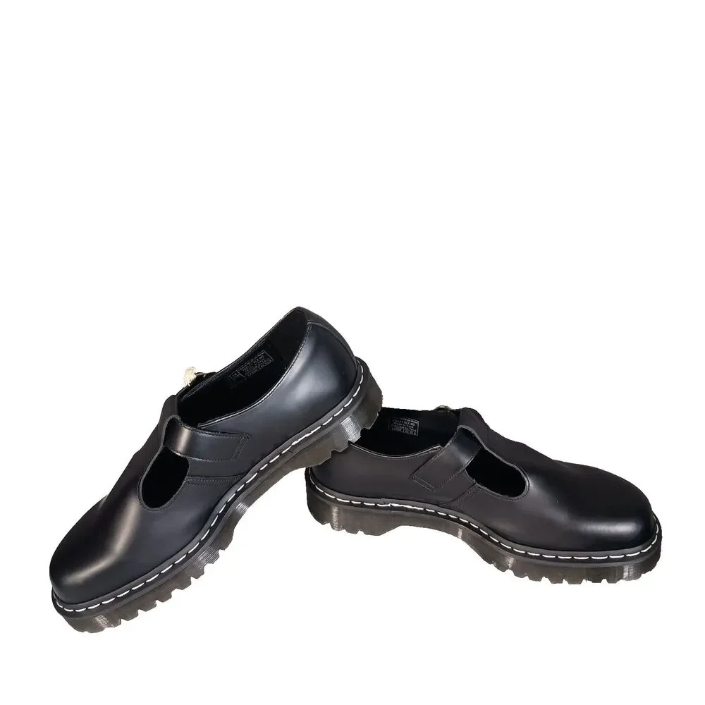 Dr. Martens Polley Bex Smooth Leather Mary Jane Shoes Black Mens 14